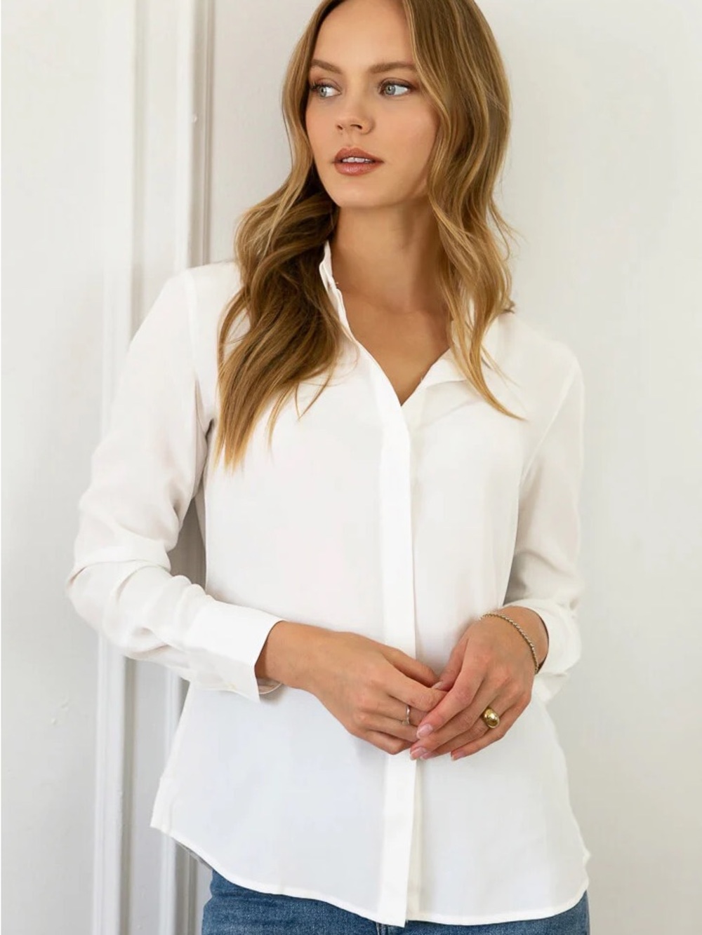 Florence Silk Blouse 100% Silk Sz L